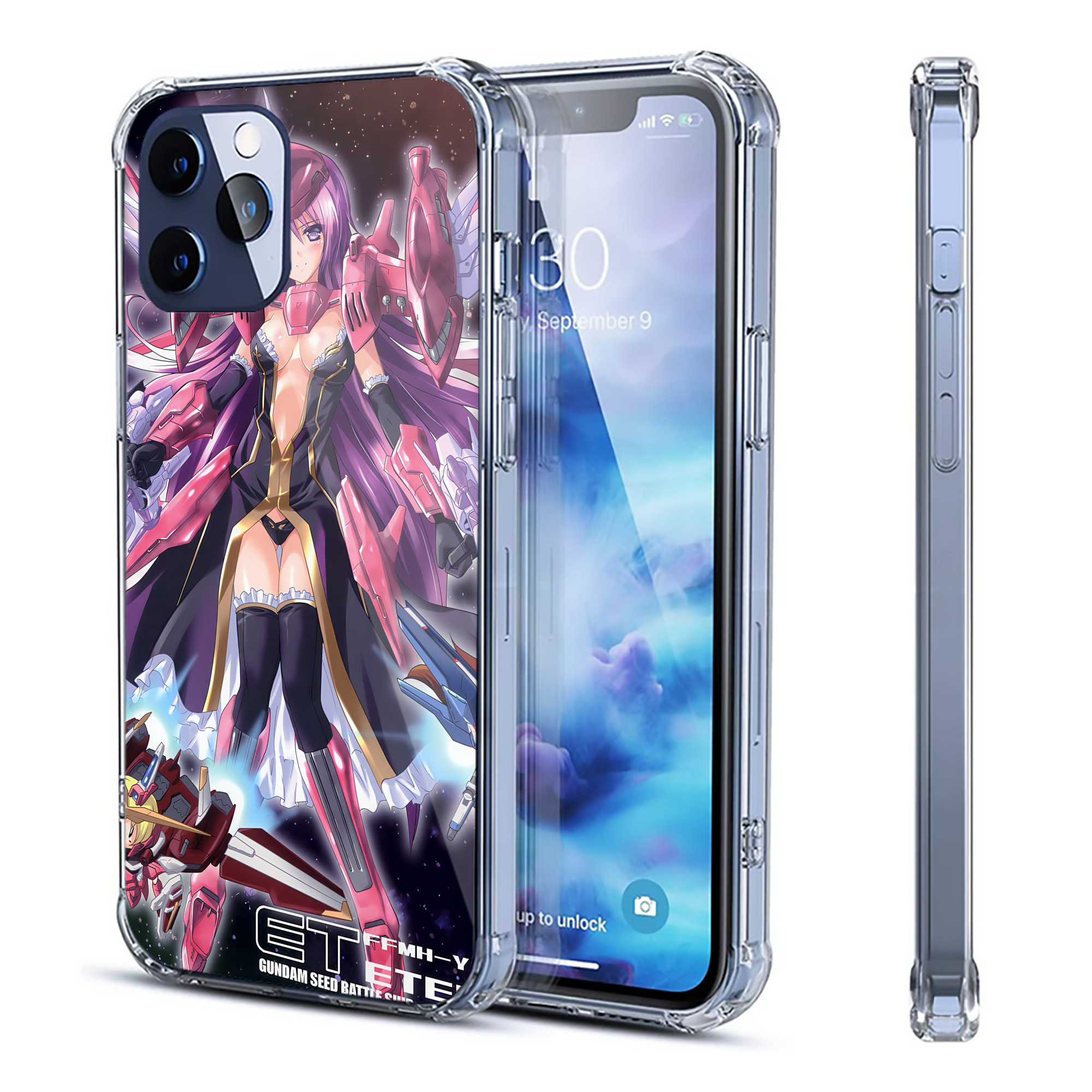 （画像用） 機動戦士ガンダム Mobile Suit Gundam 【iPhone 12シリーズ対応】透明スマホケース（クリアソフトケース）